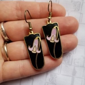 Vintage Cloissoné dangle earrings